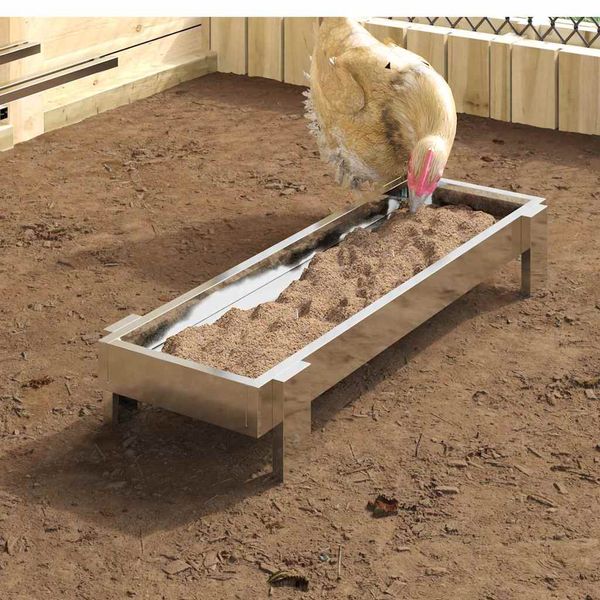 vidaXL Krmná žľab pre slede Strieborná 80 x 28 x 13.5 cm