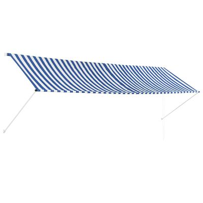 vidaXL Zaťahovacia markíza 400x150 cm modro-biela