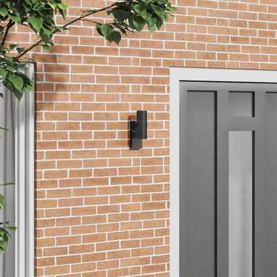 vidaXL Exteriérové nástenné svietidlo Čierna 7 x 10 x 22 cm