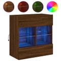 vidaXL TV nástenná skrinka s LED svetlami hnedý dub 58,5x30x60,5 cm