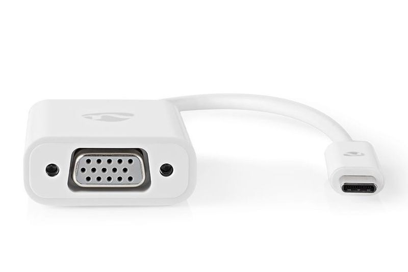 NEDIS redukční kabel s adaptérem/ USB-C zástrčka – VGA zásuvka/ bílý/ plastový sáček/ 20cm Redukce, s adaptérem, zástrcka USB typ C, zásuvka VGA, 20cm, plastový sácek, bílá
