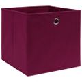 vidaXL Úložné boxy 10 ks, netkaná textília 28x28x28 cm, tmavočervené