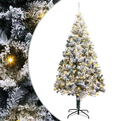 vidaXL Umelý vianočný stromček Biela 180 cm PVC a Oceľ a Plast