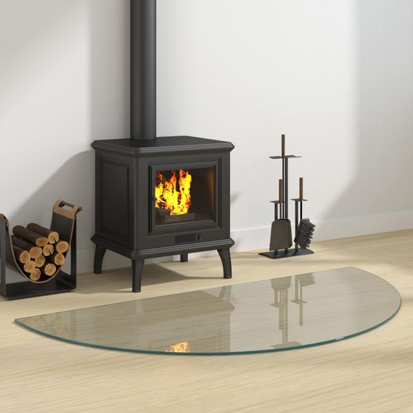 vidaXL Sklenená doska krbu Priehľadná 1200 x 600 mm Sklo