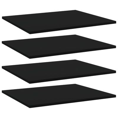 vidaXL Prídavné police 4 ks, čierne 60x50x1,5 cm, kompozitné drevo