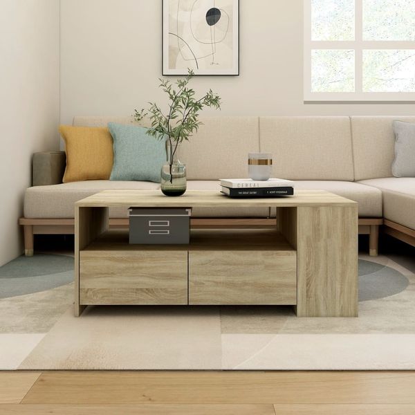 vidaXL Konferenčný stolík dub sonoma 102x55x42 cm kompozitné drevo