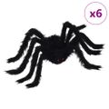 vidaXL Halloween pavúk dekorácia 6 ks Čierna 75 cm Polyester a oceľ