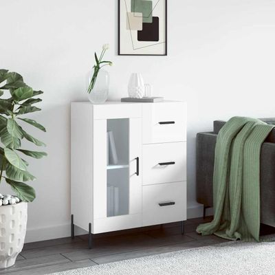 vidaXL Komoda lesklá biela 69,5x34x90 cm spracované drevo