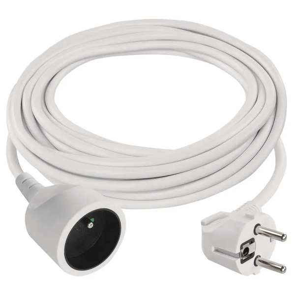 1901010500 Emos Predlžovací kábel 5 m / 1 zásuvka / biely / PVC / 1 mm2