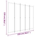 vidaXL 5-panelový paraván hnedá 250x220 cm látkový