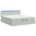 vidaXL Ottoman posteľ s matracom a LED Svetlosivá 140 x 190 cm Zamat