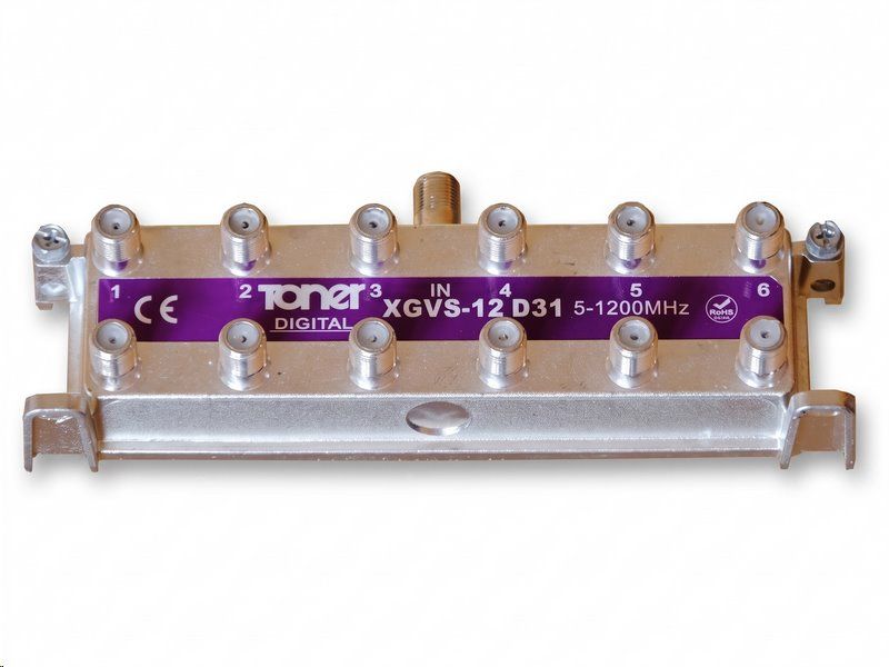 Anténní rozbočovač Toner XGVS-12D31 - 12x F - (5 -1200MHz), útlum 13dB