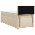 vidaXL Posteľ boxspring s matracom Krémová 90 x 190 cm Látka