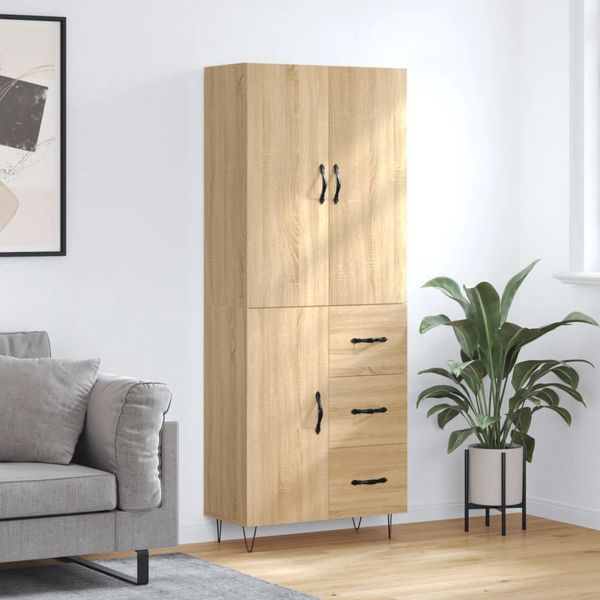vidaXL Vysoká skrinka dub sonoma 69,5x34x180 cm spracované drevo
