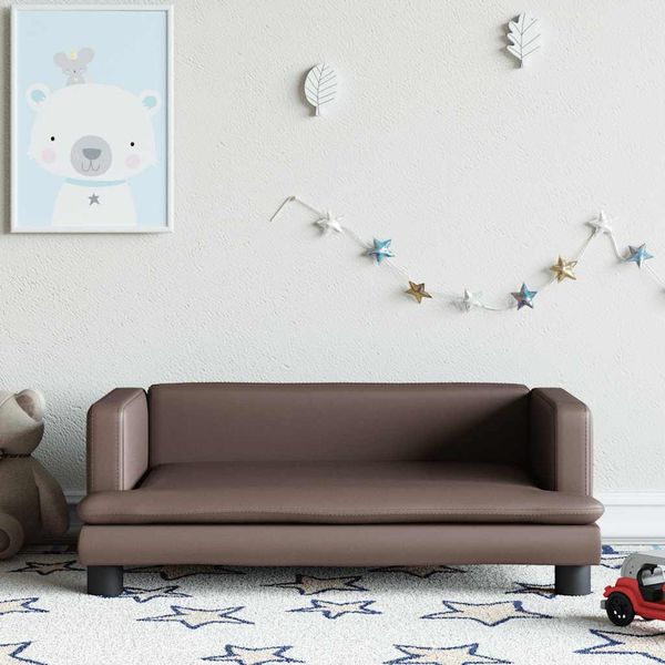 vidaXL Detská pohovka hnedá 80x45x30 cm umelá koža
