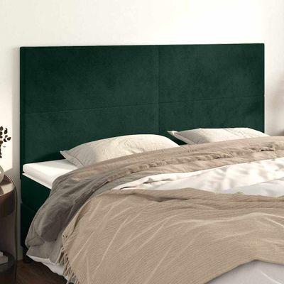 vidaXL Čelo postele tmavozelené 160x5x118/128 cm zamatové