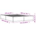 vidaXL Posteľný rám dymový dub 150x200 cm kompozitné drevo a kov