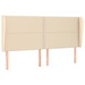 vidaXL Čelo postele so záhybmi krémové 203x23x118/128 cm látka