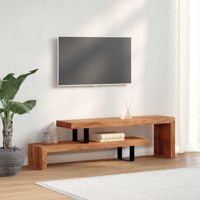 vidaXL Stolík pod TV, masívne akáciové drevo