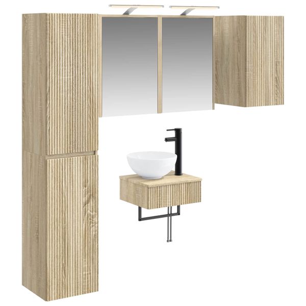 vidaXL Sada kúpeľňového nábytku 5 pcs Dub sonoma