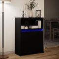 vidaXL Komoda s LED čierna 72x34x100 cm kompozitné drevo