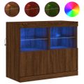 vidaXL Komoda s LED svetlami hnedý dub 81x37x67 cm