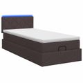 vidaXL Ottoman posteľ s matracom a LED Tmavohnedá 90 x 190 cm Látka