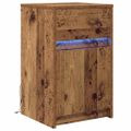 vidaXL LED nočný stolík Staré drevo 38 x 34 x 61 cm Kompozitné drevo