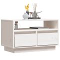 vidaXL TV skrinka biela 60x35x37 cm masívna borovica