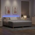 vidaXL LED box s pružinami Sivohnedá 180 x 200 cm látka