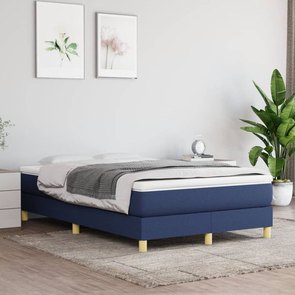 vidaXL Posteľný rám s boxspringom Modrá 120x200cm Látka