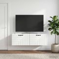 vidaXL Nástenná TV skrinka Biela s vysokým leskom 98 x 31 x 30 cm