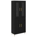 vidaXL Highboard 2 ks Čierny dub 69,5 x 34 x 180 cm Kompozitné drevo