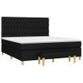 vidaXL Posteľný rám boxspring s matracom čierny 180x200 cm látka