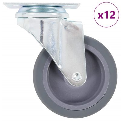 vidaXL Otočné kolieska 12 ks, 75 mm
