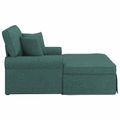 vidaXL Pufa s sukňou 3 ks Tmavozelená látka 91 x 157 x 91 cm