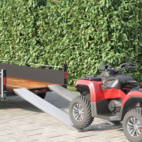 vidaXL Rampa na naloženie 200 kg Strieborná 159 x 23 x 5 cm