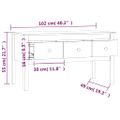 vidaXL Konferenčný stolík medovo-hnedý 102x49x55 cm borovicový masív