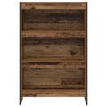 vidaXL Knižnica 80 x 30 x 121 cm Kompozitné drevo Staré drevo