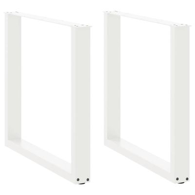 vidaXL Nohy k jedálenskému stolu v tvare U, 2 ks, biele, 80 x (72-73) cm, oceľové
