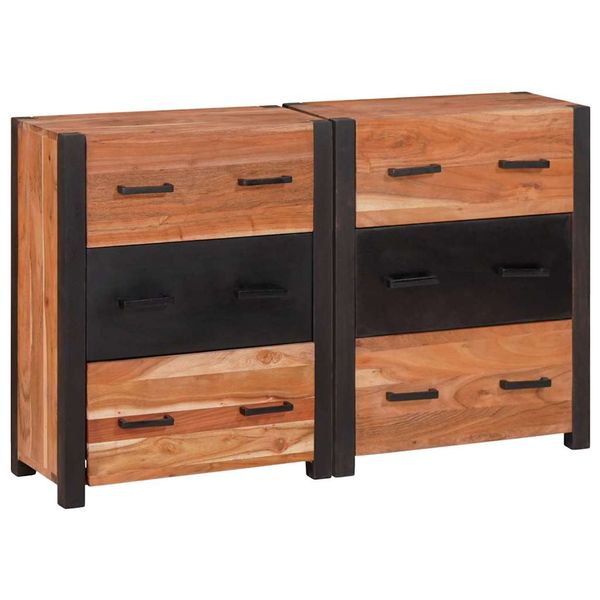 vidaXL Servírovacia skriňa so zásuvkou 3 pcs Hnedá 110 x 30 x 75 cm