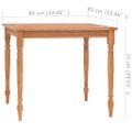 vidaXL Stôl Batavia 85x85x75 cm tíkový masív