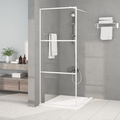 vidaXL Sprchová zástena biela 80x195 cm priehľadné ESG sklo