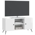 vidaXL TV skrinka 102 x 34,5 x 50 cm Biela s vysokým leskom