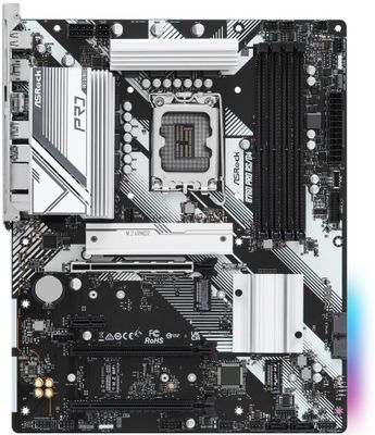 ASRock B760 PRO RS/D4 / Intel B760 / LGA1700 / 4x DDR4 / 3x M.2 / HDMI / DP / USB-C / ATX Základná doska, Intel B760, LGA1700, 4x DDR4 DIMM (max. 128GB), 3x M.2, HDMI, DisplayPort, USB typ C, ATX