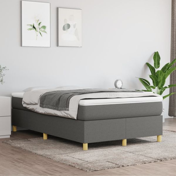 vidaXL Boxspring posteľ s matracom tmavosivý 120x200 cm látka