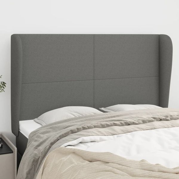 vidaXL Čelo postele so záhybmi tmavosivé 147x23x118/128 cm látka