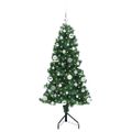 vidaXL Rohový umelý vianočný strom s 150 LED-i Zelená 150 cm PVC a kov