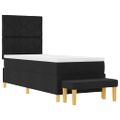 vidaXL Posteľ s pružinovým rámom s vankúšom Čierna 200 x 80 cm látka