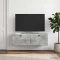 vidaXL Nástenná TV skrinka 98 x 31 x 30 cm Betónovo sivá